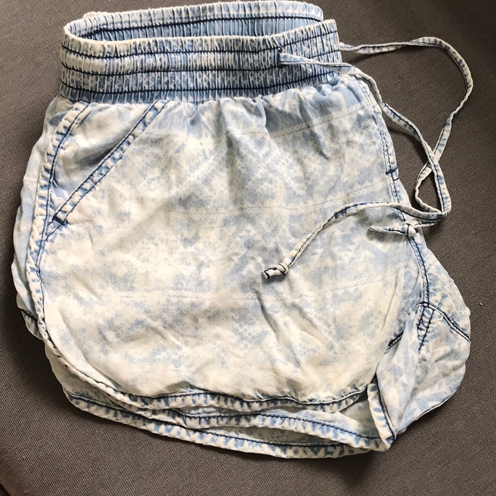 Light blue denim shorts